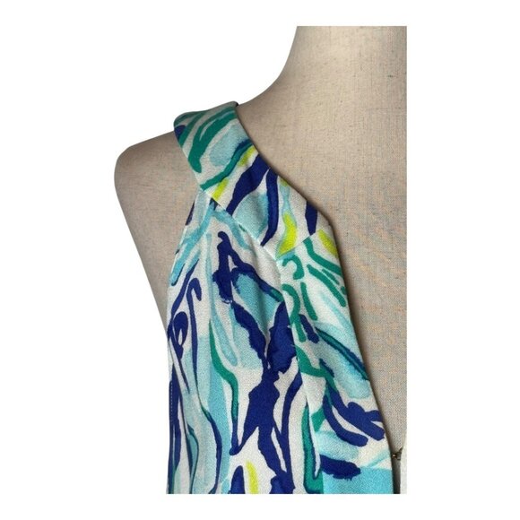 Lilly Pulitzer Dress Women Medium Blue Achelle Pool Blue Stay Cool Swing Mini - Picture 6 of 11